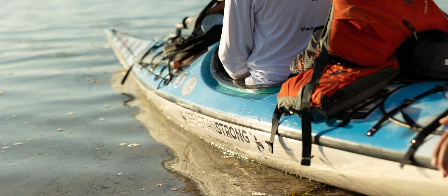 A kayaker on the water during SebastianStrong's Kayaking the Keys for Hope
